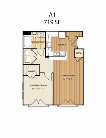 bedroom floor plan of the oxalis apartments